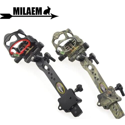 1pc Archery Compound Bow Sight 5 pins 019" Optical Fiber Micro Adjustable Bow Sight with Light Compound Bow Shooting Accessories