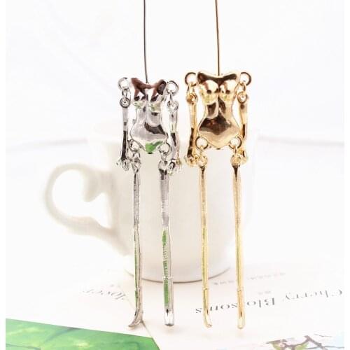 1 pcs Top Quality Metal gold silver Skeleton For Necklace with alloy nude women DIY accessories 11.5cm x1.8cm Christmas gift