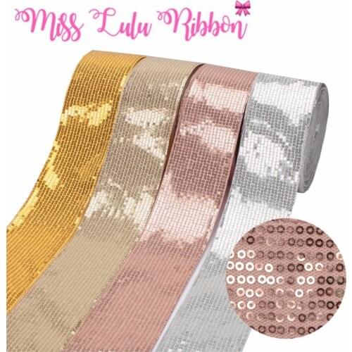 3"75mm Shiny Sequin Cutting Ribbon DIY Hair Band Gold White Pink Small Squins Apparel Sewing Fabric Home Textile 25yards/roll