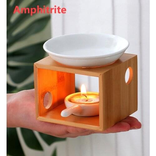 Aromathapia Bamboo Oven Burner Incense Home Decoration Candlestick Ornaments Romantic Bedroom Lamp Essential Oil Burning Aroma