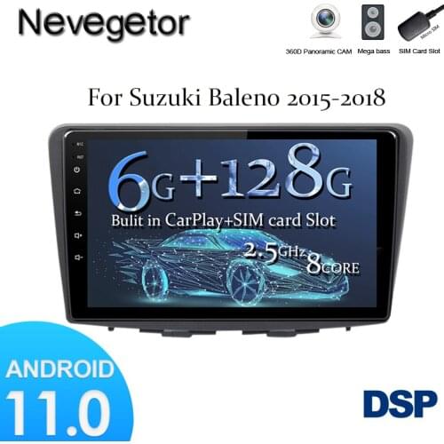 6G 128G Android 11.0 For SUZUKI Baleno 2015 2016 2017 2018 Car Radio Multimedia Video Player GPS Navigation NO 2 din DVD DSP