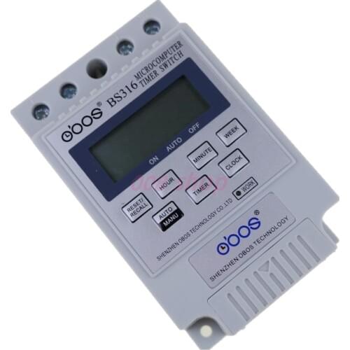 Free shipping 1PCS KG316T AC 220V 25A Din Rail LCD Digital Programmable Electronic Timer Switch Digital Timer Controller BS316