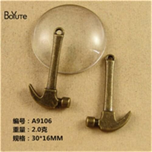 BoYuTe (50 Pieces/Lot) 30*17MM Antique Bronze Plated Zinc Alloy Hammer Charms Pendant Diy Jewelry Findings Accessories Wholesale
