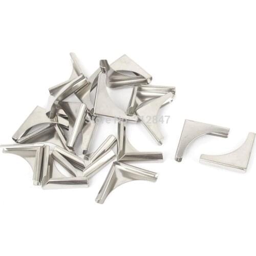 Book Photo Album Scrapbooks Metal Angle Corner Bracket Protector Silver Tone 20pcs