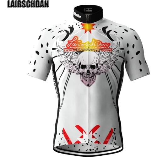 LairschDan 2021 Summer Bike Shirt Mens Cycling Jersey Short Sleeve Sportswear Wielren Kleding Heren MTB Bicycle Clothing Skull