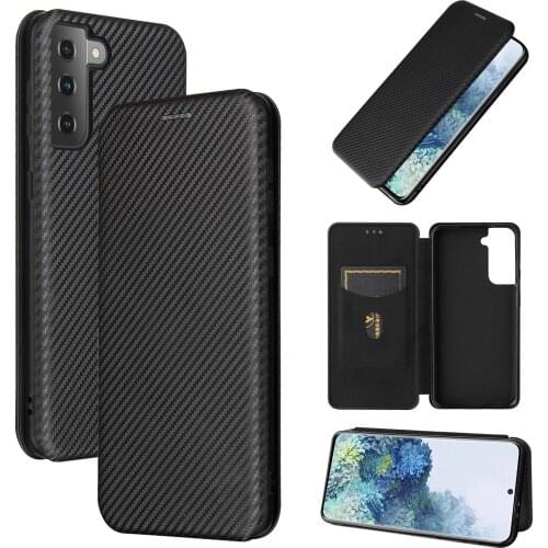 Magnetic Carbon Fiber Flip Leather Wallet Case For Samsung S21FE S20FE S21 S20 ultra Plus M32 M12 Holder Walle Cover Phone Case