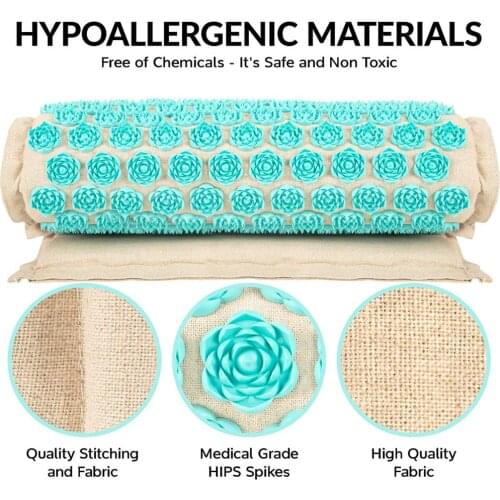 Top Natural Organic Linen Acupuncture Mat Buckwheat Lotus Spike Massage Pad Cushion Yoga Mat Back/Neck/ Pain Relief Therapy