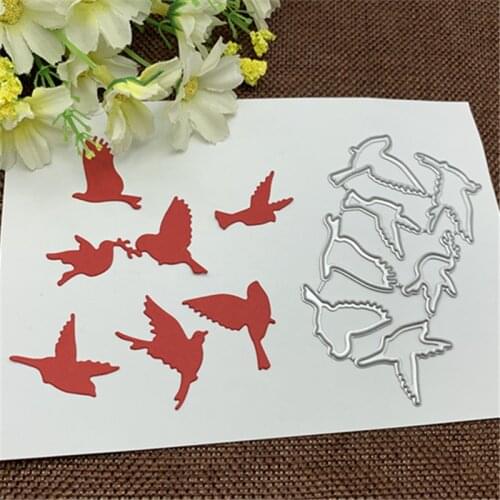 Birds A flock of Card Metal Cutting die keychain shaker Heart Paper Key Chain Scrapbook Paper Craft Card Punch Art Knife Cutter