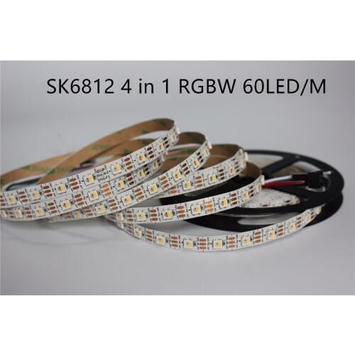 5m Addressable SK6812 RGBW RGBWW RGBNW led strip 4 Color in 1 Led Non waterproof IP20 60 leds/pixles/m 5V similar WS2812B