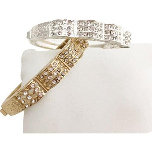 Fashion Moroccan Style Crystal Bracelet Flower Arrangement Bangle Dubai Wedding Bride Jewelry Morocco Girl Gift 2020