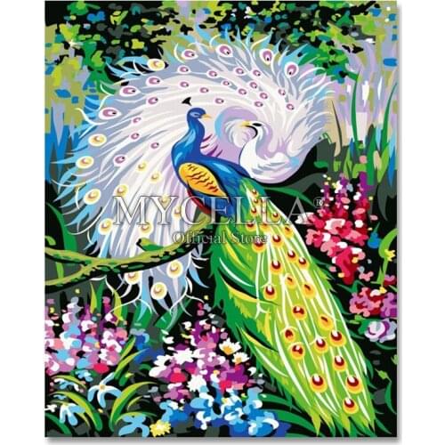 New Arrival Peacock Full Drill Diy Diamond Painting Cross Ctitch Kits 5D Diamond Mosaic Embroidery Flowers Animal Mosaic Paintin