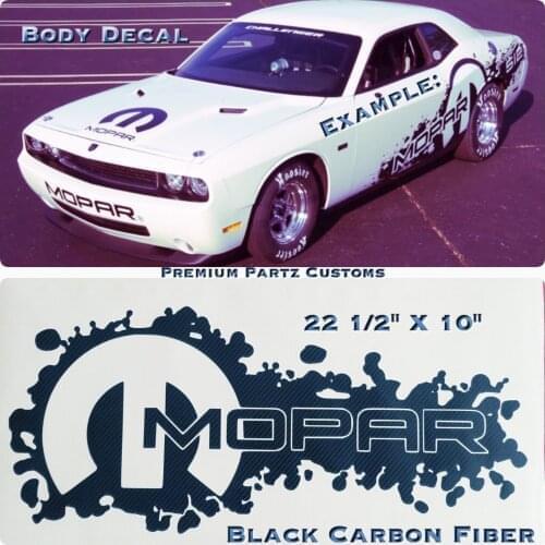 For (2Pcs) Dodge Hellcat Mopar Big Body Window Decal New Carbon Fiber Challenger USA