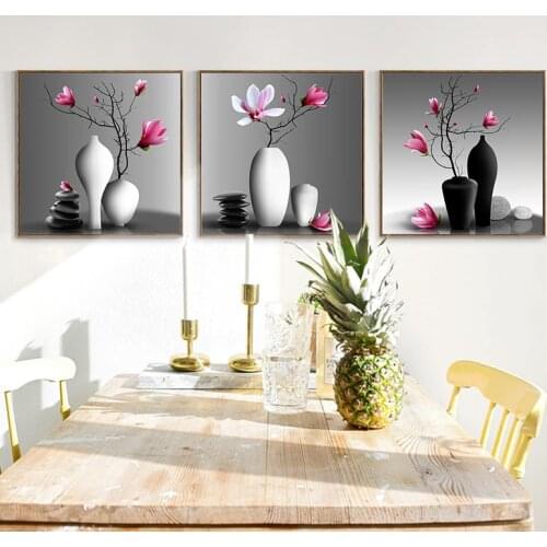 Home Nordic Painting Poster Wallpaper Bedroom Wall Art Frameless Poster Flower Background Wallpaper Home Decoration Living Room