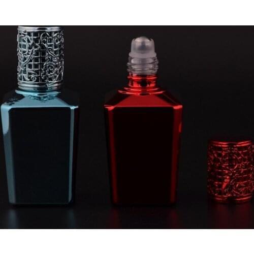 100pcs new 15ml UV Glass Perfume Bottles Men & Women Portable Perfume Bottle With Alloy Cap