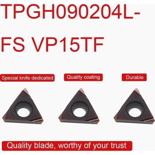 10PCS TPGH090204L-FS VP15TF Carbide Inserts High Quality TPGH09 Blade CNC Turning Tool Lathe Cutting Accessories