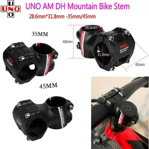 UNO AM DH mountain Bicycle Stem 0 degree 35 / 45mm CNC 31.8 road bike handlebar Pole MTB ultra short stem Bike Accessories