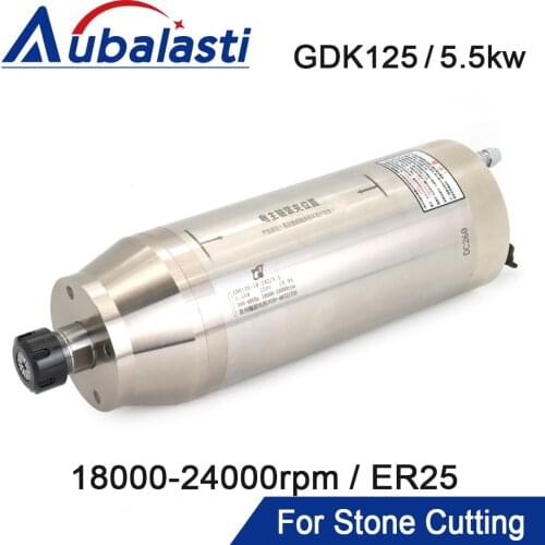 Aubalasti CNC Water Cooling Spindle Metal Milling 5.5kw Constant Torque Spindle Motor 220V 380V ER25 for CNC Stone Cutting