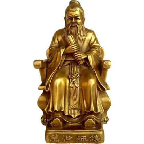 Pure Copper Confucius Statue Confucius Ornaments Bronze Statue Creative Bronze Sage Teachers Day Home Study Decoration Gifts