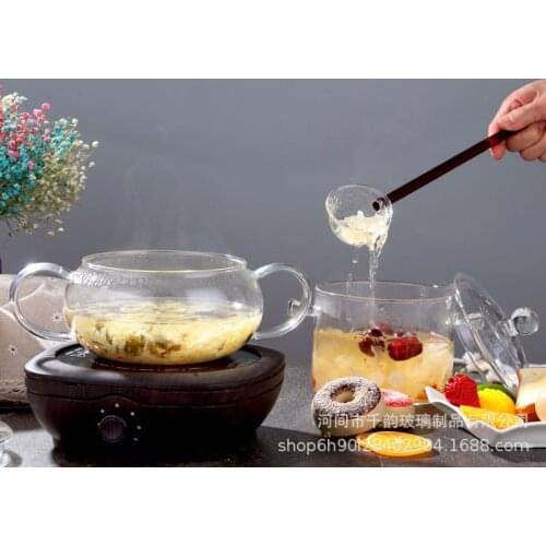Japanese Style Color Handlebar Tea Serving Glass Spoon Hotel Fishing Restaurant with Soup Spoon Tea Serving Kung Fu Tea Sets