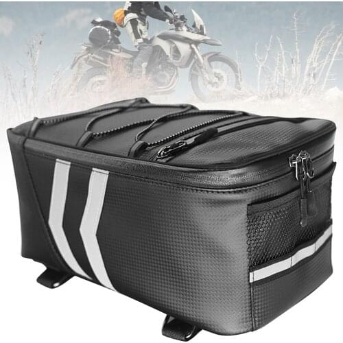 Motorcycle Electric Bike Backseat Carrier Bag PU Leather Waterproof Scooter Bicycle Rear Seat Rack Storage Package Cycling Tools