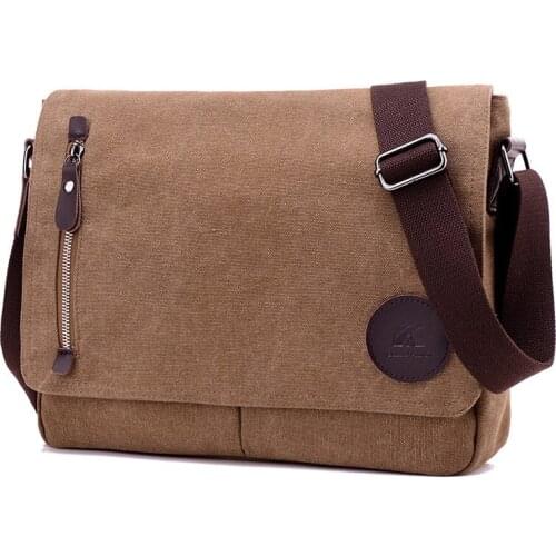 Men Military Vintage Bags Canvas Leather Crossbody Bag Shoulder Bag Casual Travel School Bags for Teenagers Sac a Dos Bolsa
