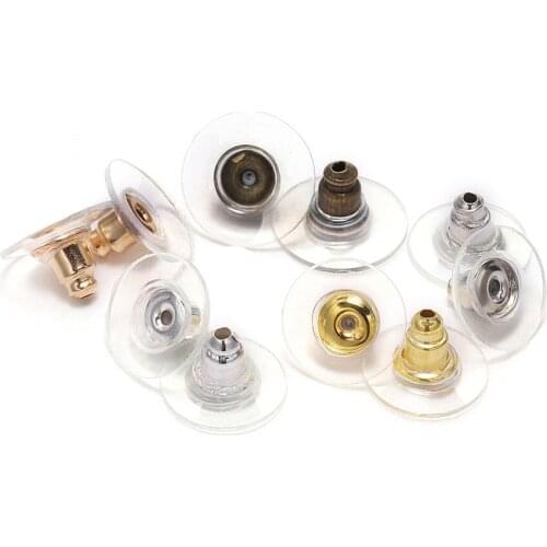 100Pcs/lot Metal Rubber Earring Push Backs Stopper Earnuts Studs Earring Back For DIY Jewelry Making Findings Accessories
