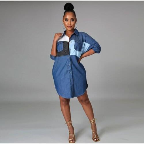 Sense of Design Color Block Womens Blouse Trendy Turn Down Collar Long Sleeve Shirt Casual Autumn Side Split Button Blusas