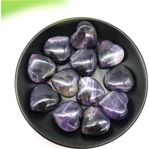 1PC Natural Amethyst Quartz Crystal Heart Shape Stone Meditation Healing Gift Chakra Natural Stones and Minerals