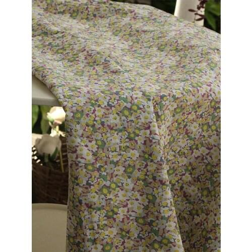 145cmx50cm Pastoral Flower Pure Cotton Poplin Sewing Cloth DIY Skirt Bedding Quilt Decoration Home Furnishing Fabric