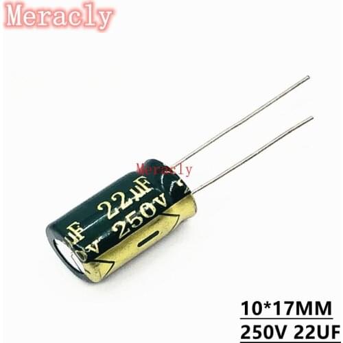 5PCS 250V 22UF Wholesale aluminum electrolytic capacitors 20% high frequency and low resistance, good quality