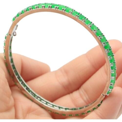 16x8mm Gorgeous Created Sky Blue Topaz White CZ For Ladies Present Silver Bracelet 8-9.0inch