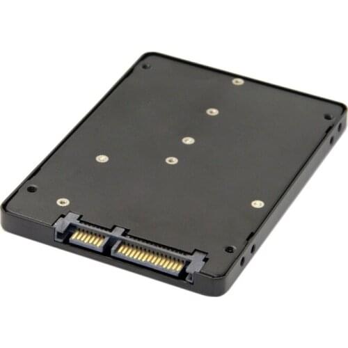 B+M Key Socket 2 M.2 NGFF (SATA) SSD to 2.5 SATA Adapter Card Adapter with Black Metal Case