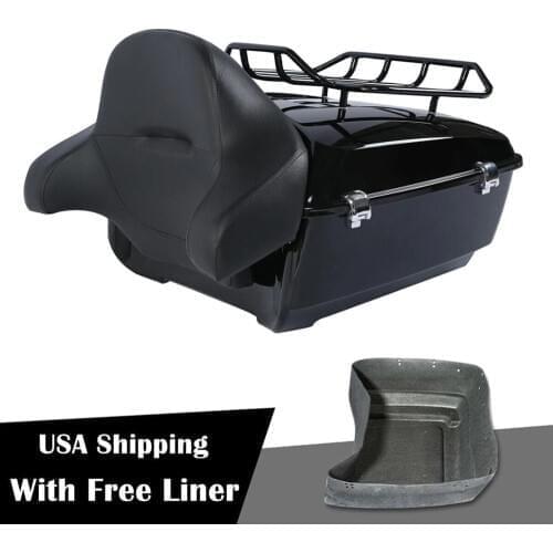 Motorcycle King Pack Trunk Luggage Rack Backrest For Harley Tour pack Touring Models 14-20