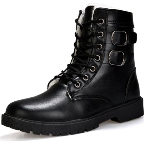 Brand winter Super Warm Mens Winter Leather Waterproof Rubber High help Snow Boots Leisure Boots England Retro Shoes For Men