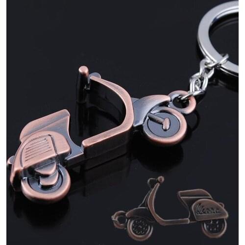 1PC Vintage Red Copper Key Chain Motorbike Shaped High Quality Creative Unisex Personality Fashion Jewelry
