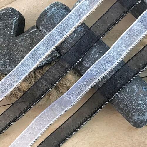 Hot sale Quality Wide 12mm Small Beads Mesh Lace Handmade Wedding Apparel Material