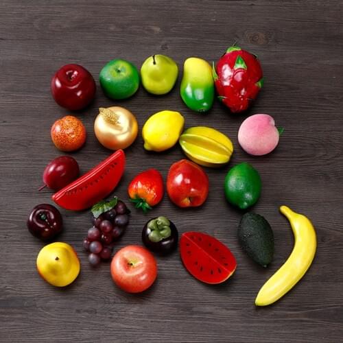 1 Piece Artificial Fake Fruit Home Decoration Simulation Apple Orange Vegetables Craft Food Photography Props