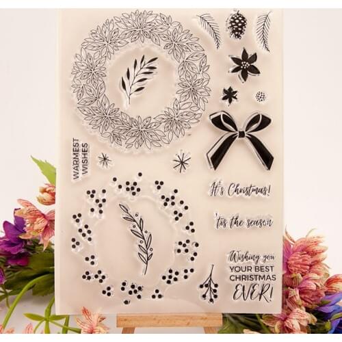 KSCRAFT Warmest Wishes Transparent Clear Silicone Stamps for DIY Scrapbooking/Card Making/Kids Crafts Decoration Supplies