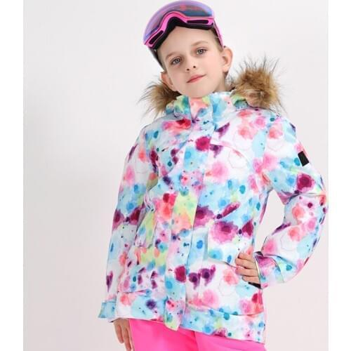 SMN Kids Boys Girls Snowboard Jacket Winter Waterproof Breathable Wind Resistant Warm Snowboard Wear Outdoor Sport Ski Jacket