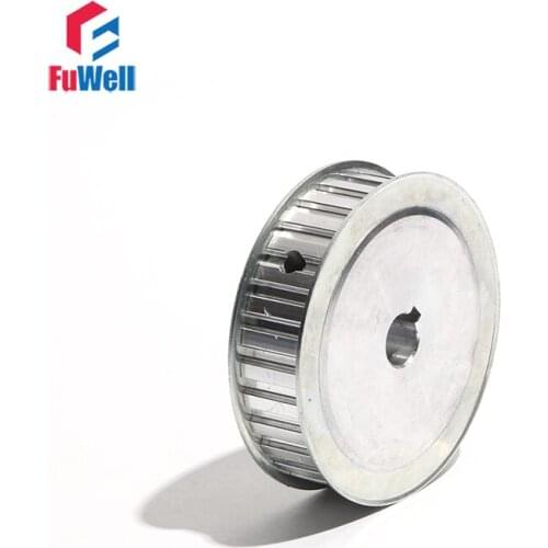 L Type 28Teeth Timing Pulley L-28 Toothed Belt Pulley with Keyway 21/27mm Belt Width Aluminum Alloy Transmission Pulley