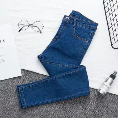 Summer Casual Elastic Slim Sexy Plus Size Denim Trousers Vintage Denim Pencil Pants Women High Waist Stretch Skinny Jean Ladies