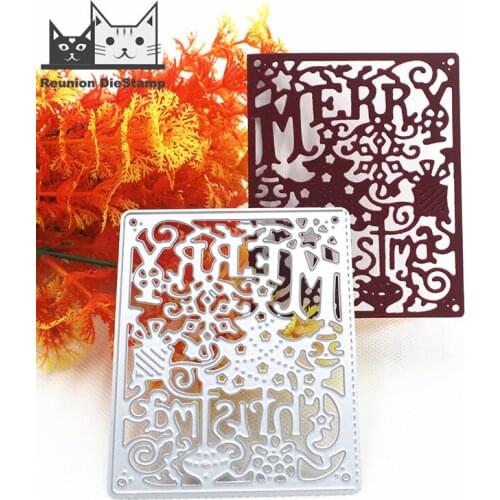 Reunion Metal Cutting Dies 2020 Frame Stencils for DIY Scrapbooking Embossing Paper Merry Christmas Photo Album Making Craft DIE