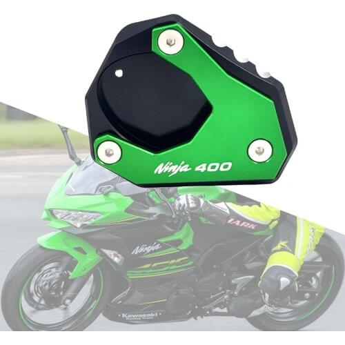 Motorcycle CNC Kickstand Foot Side Stand Extension Pad Support Plate Enlarge For KAWASAKI NINJA400 NINJA 400 Z400 2018 2019 2020