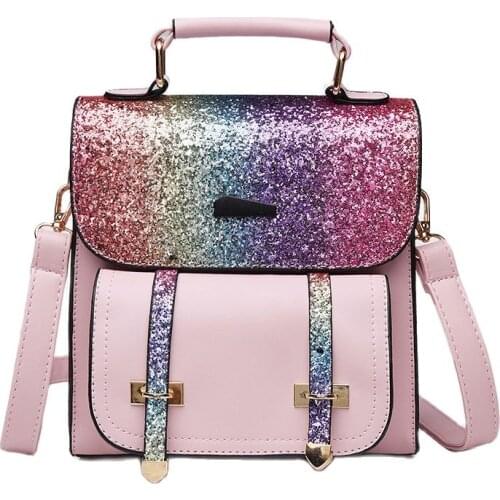 2020 New Fashion Korean Student Backpack Sequin Travel Bag Trendy Lady Bags 1998 22X22X9cm