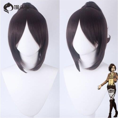 30cm Anime Attack on Titan Hange Zoe Wig Cosplay Wigs Playing Black Hair Hair Halloween 1:1 Wigs