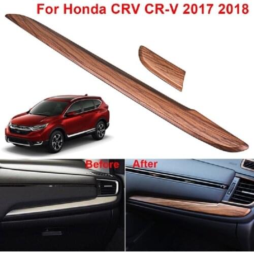Peach Wood Grain Medium Control Panel Decoration Strip Cover For Honda CRV 17~18