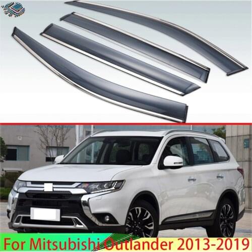 For Mitsubishi Outlander 2013-2019 Plastic Exterior Visor Vent Shades Window Sun Rain Guard Deflector 4pcs