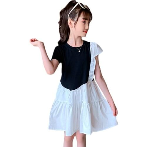 Girl Dress Patchwork Girls Party Dress Kids Summer Dress For Children Casual Style Girls Clothing