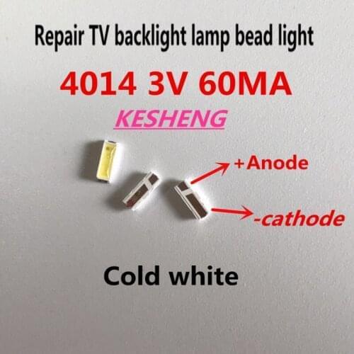 Suitable for EVERLIGHT 4014 LED backlight 0.2 W SMD 4014 LED 3 V cool white diode 20LM LCD screen backlight for PLCC-4 TV 50PCS