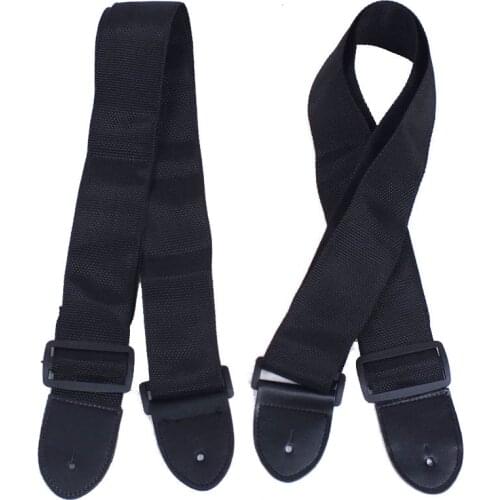 68cm-124cm Guitar Strap Leather Head Adjustable Shoulder Strap for Guitar Electric Guitar Bass Guitar Parts Accessories Black